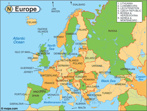 Map Of Europe Country