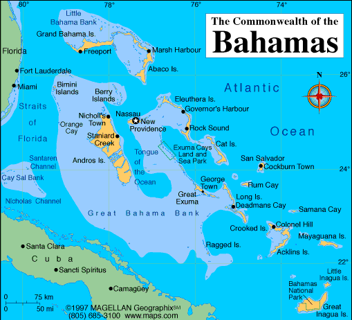 Map of Bahamas
