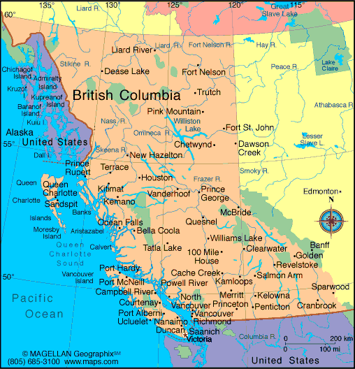 Map Of Bc