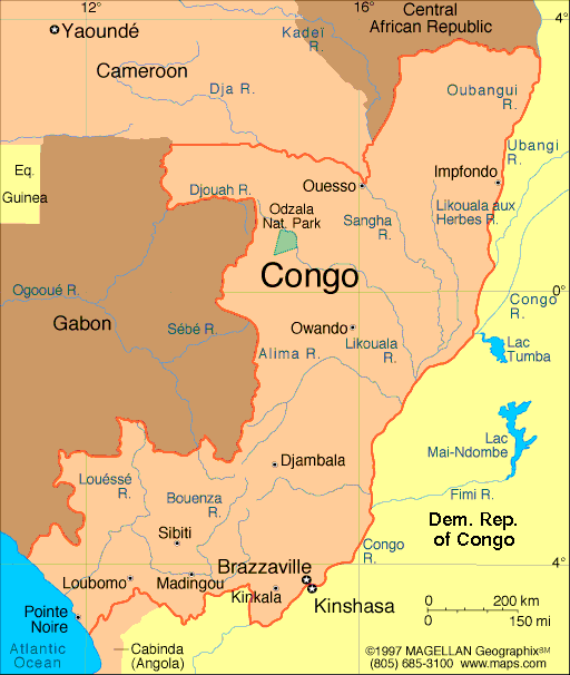 Map of Republic of Congo