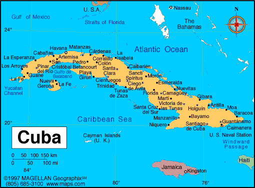 Map To Cuba