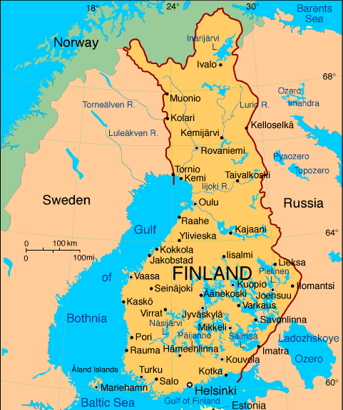 political map of finland