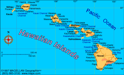 Hawaii on maps