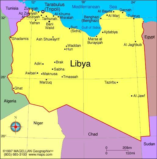 world atlas libya