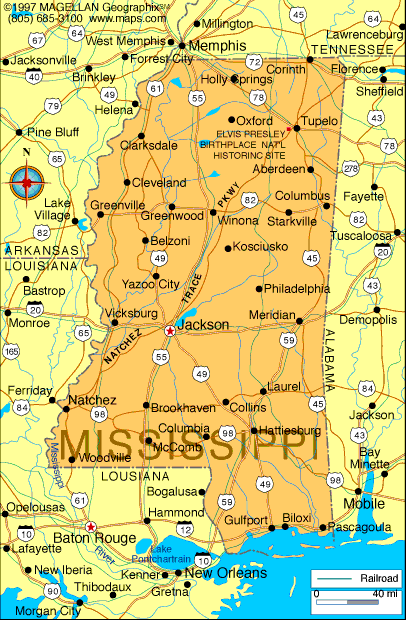 Mississippi Atlas: Maps and Online Resources — Infoplease.com