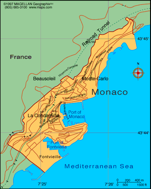 monaco map europe. Map of Monaco