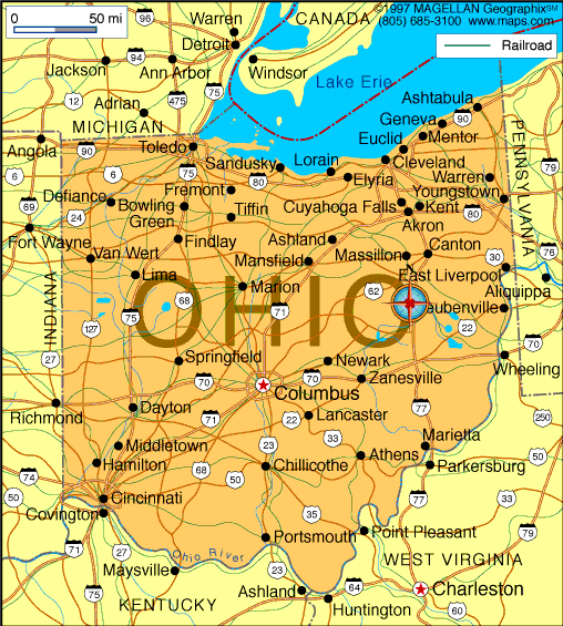 United States Map Ohio