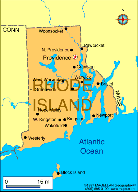 Map Of Rhode Island With Cities. Map of Rhode Island