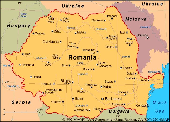 political map of romania. Map of Romania