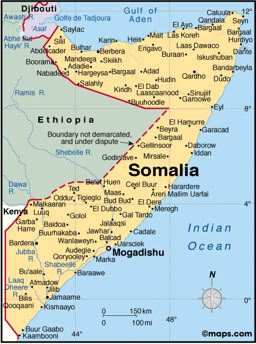 map of somalia regions. Map of Somalia