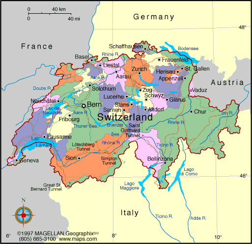 World Map Switzerland