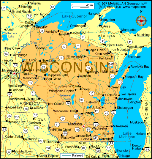 Map of WI