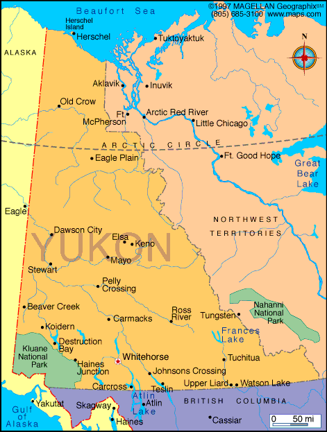 map of yukon